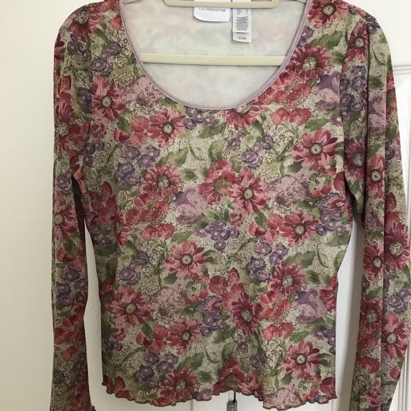 Liz Claiborne floral top L - Picture 1 of 4